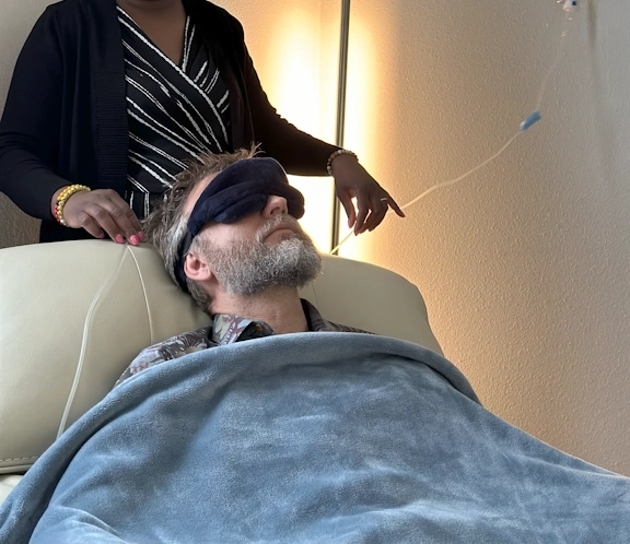 ketamine-colorado A patient relaxes comfortably as he receives ketamine therapy for depression at Colorado Recovery Solutions